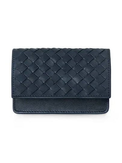 Intrecciato Flap Business Card Wallet Navy - BOTTEGA VENETA - BALAAN 2