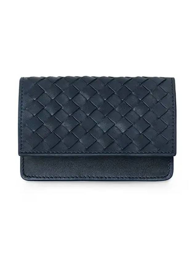 Intrecciato Flap Business Card Wallet Navy - BOTTEGA VENETA - BALAAN 3