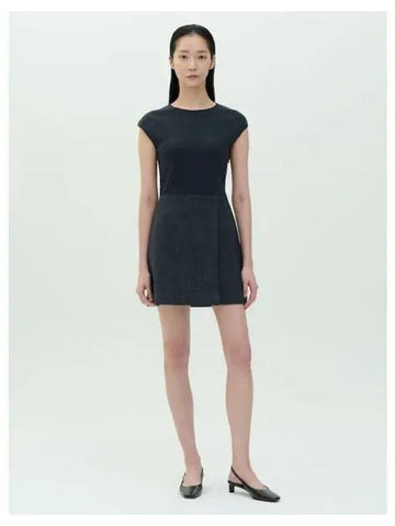 Women s Plush Tweed Wrap Skirt Mini Dress One Piece Charcoal Melange Domestic Product GM0024090679220 - THEORY - BALAAN 1