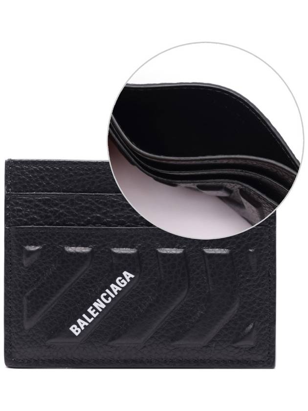 Car Embossed Grain Calfskin Card Wallet Black - BALENCIAGA - BALAAN 2