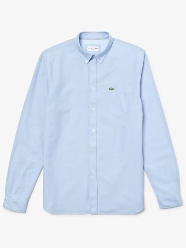 Regular fit Oxford shirt sky blue - LACOSTE - BALAAN 3