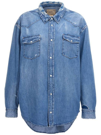 Denim Long Sleeve Shirt Blue - POLO RALPH LAUREN - BALAAN 2