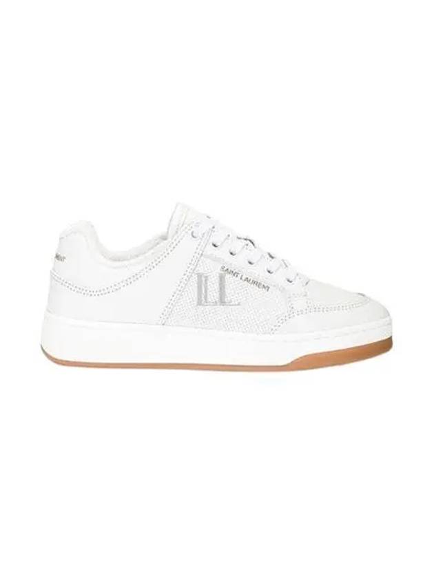 SL 61 Logo Signature Leather Low Top Sneakers White - SAINT LAURENT - BALAAN 2