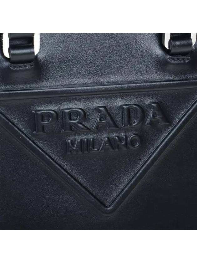 Embossed Triangle Logo Small Tote Bag Black - PRADA - BALAAN 7