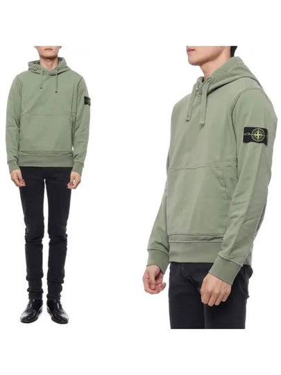 Wappen Patch Classic Fleece Hoodie Sage Green - STONE ISLAND - BALAAN 2