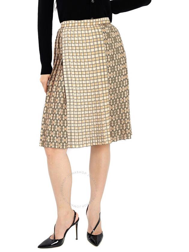 multi panel pleated skirt beige - BURBERRY - BALAAN 3