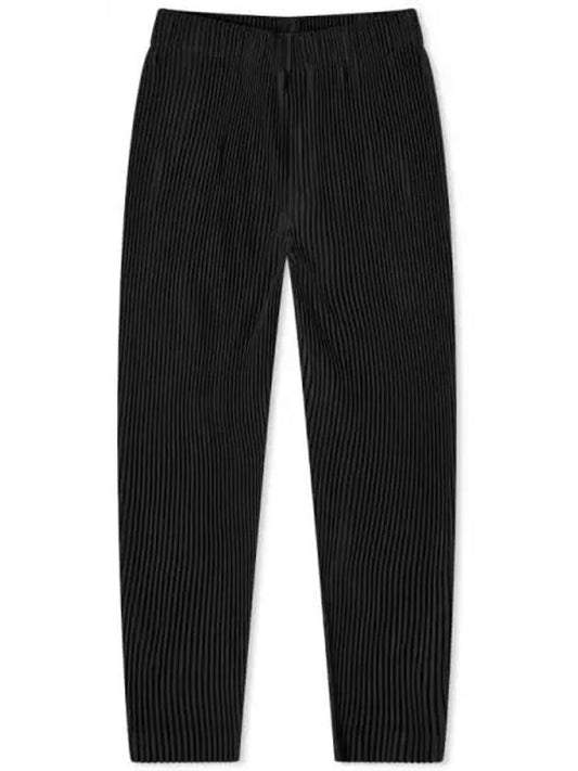 Pleated Tapered Straight Pants Black - ISSEY MIYAKE - BALAAN 1