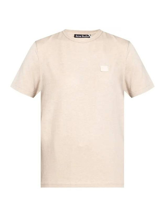 Face Patch Short Sleeve T-Shirt Beige - ACNE STUDIOS - BALAAN 1