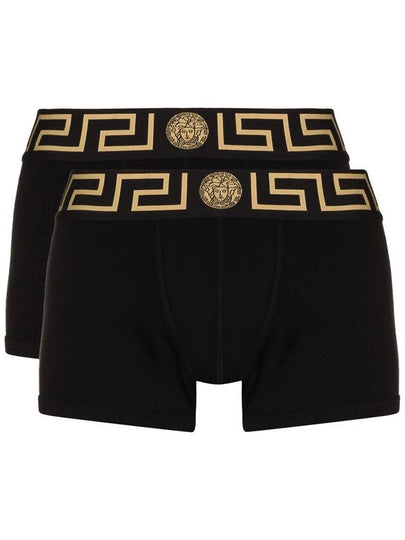 Men's Greca Border Draws 2 Pack Briefs Black - VERSACE - BALAAN 2