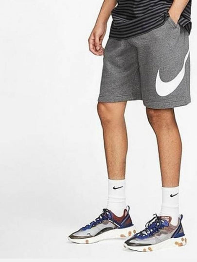 Sportswear Club Graphic Shorts Charcoal Heather - NIKE - BALAAN 2