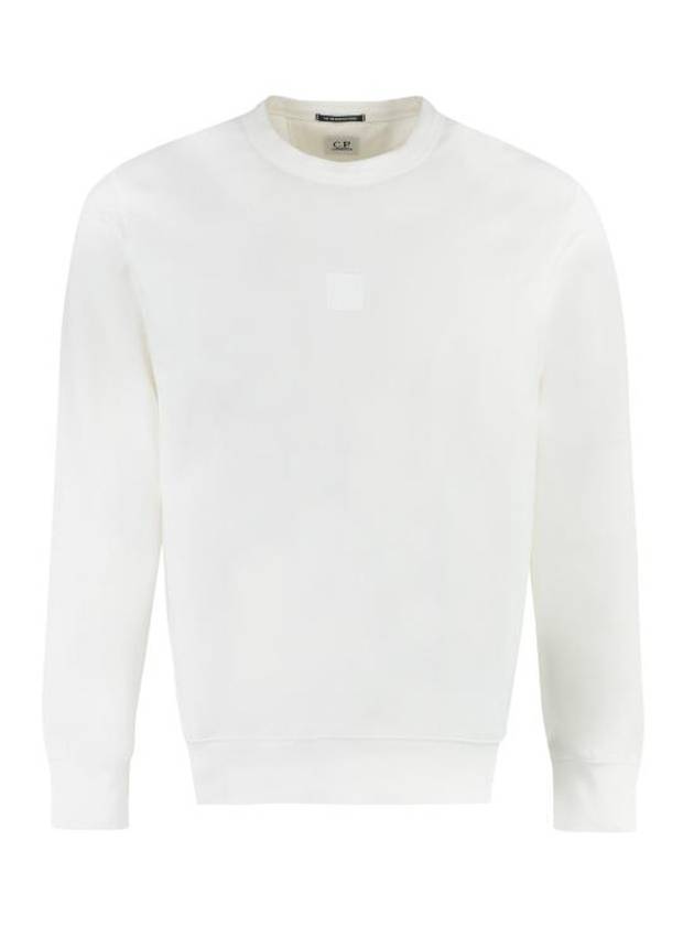 Logo Patch Cotton Sweatshirt White - CP COMPANY - BALAAN 1