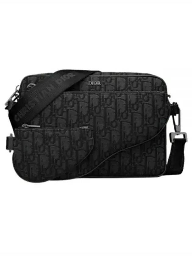 Oblique Jacquard Saddle Triple Pouch Cross Bag Black - DIOR - BALAAN 2