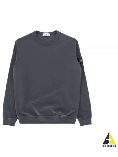 Brushed Cotton Fleece Garment Dyed Crewneck Sweatshirt Lead - STONE ISLAND - BALAAN 2