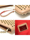 Women s Christian Louboutin 1165013 Beige Calfskin Spike LOUBIPOSH Clutch Chain Shoulder Bag gt Gangbuk used luxury goods - CHRISTIAN LOUBOUTIN - BALAAN 8