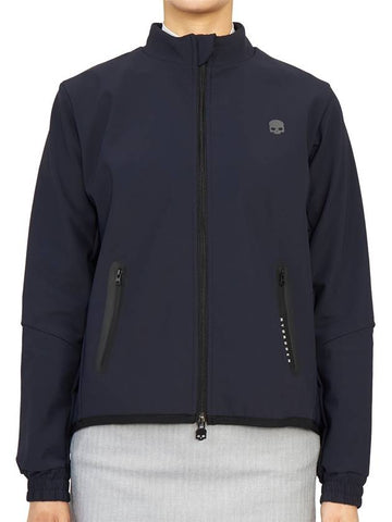 women's brushed zip-up jacket navy - HYDROGEN - BALAAN 1