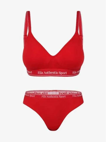 UNDERWEAR Holiday Velo Volume Soft Bra T Panties Set FI4BAH1101FDRD - FILA - BALAAN 1