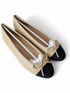 Ballerina Flat Lambskin Beige Black - CHANEL - BALAAN 6