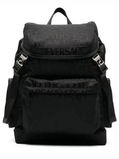 All Over Logo Print Nylon Backpack Black - VERSACE - BALAAN 2