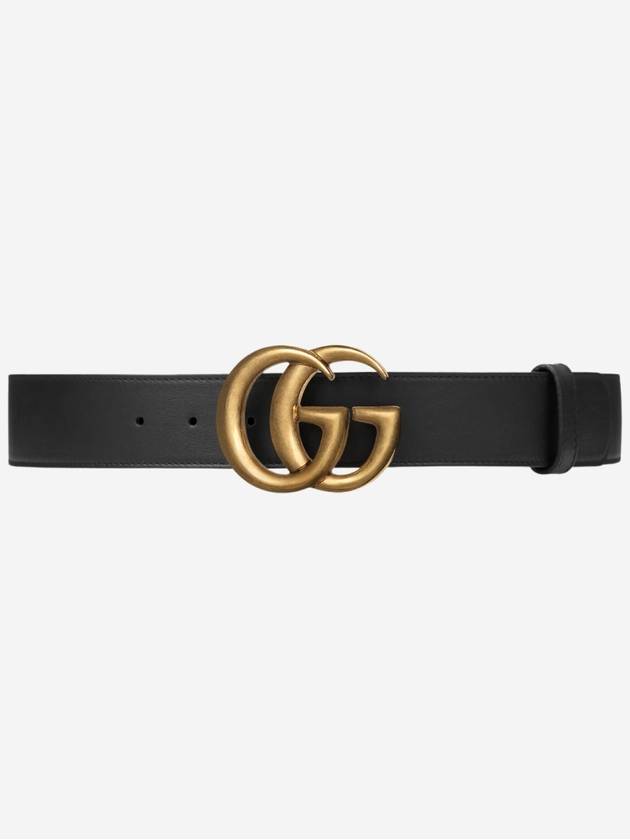 GG Marmont Buckle Leather Belt Black - GUCCI - BALAAN 2