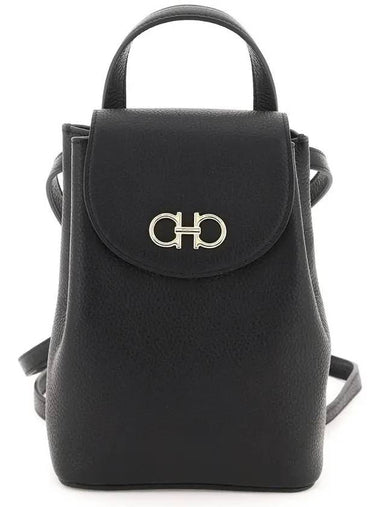 Gancini Backpack Black - SALVATORE FERRAGAMO - BALAAN 1