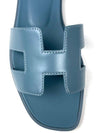 Oran Calfskin Sandals Bleu Pinede - HERMES - BALAAN 5