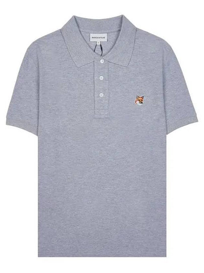 Fox Head Patch Cotton Polo Shirt Grey - MAISON KITSUNE - BALAAN 2