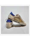 Men's Gold Superstar Blue Tab Low Top Sneakers White Beige - GOLDEN GOOSE - BALAAN 7