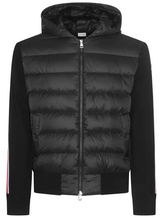 Knit Mix Hooded Padded Jacket Black I2 091 9B000 08 M1131 999 - MONCLER - BALAAN 1