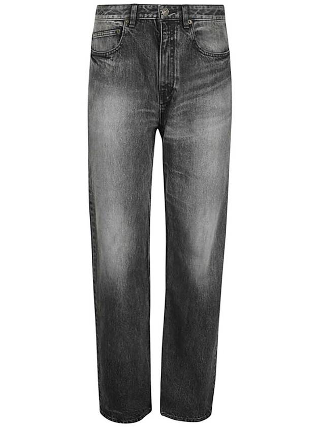 Washed Wide Leg Organic Cotton Jeans Grey - BALENCIAGA - BALAAN 1