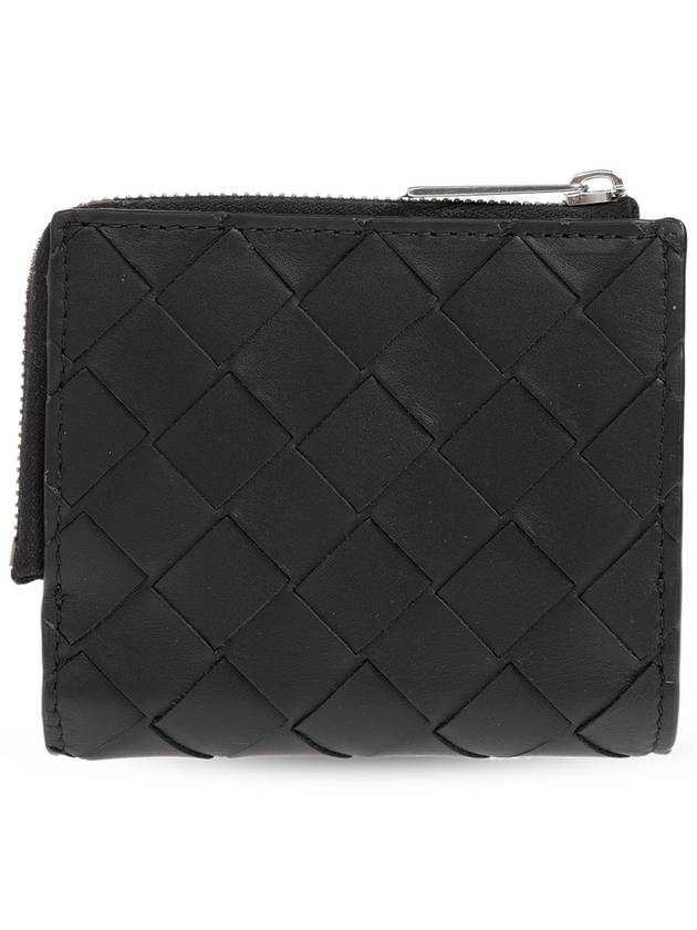 Intrecciato Bifold Calfskin Half Wallet Black - BOTTEGA VENETA - BALAAN 4