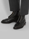Pebbled Leather Wingtip Brogue Ankle Boots Black - THOM BROWNE - BALAAN 5