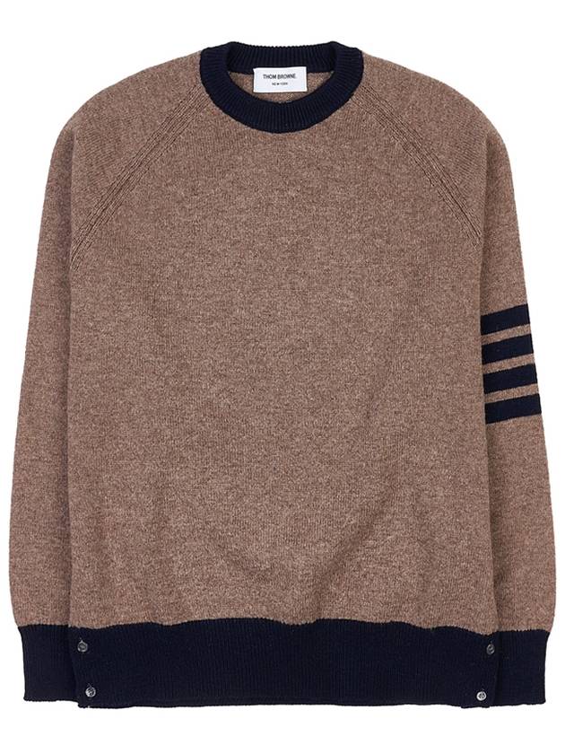 Wool 4 Bar Pullover Knit Top Medium Brown - THOM BROWNE - BALAAN 2