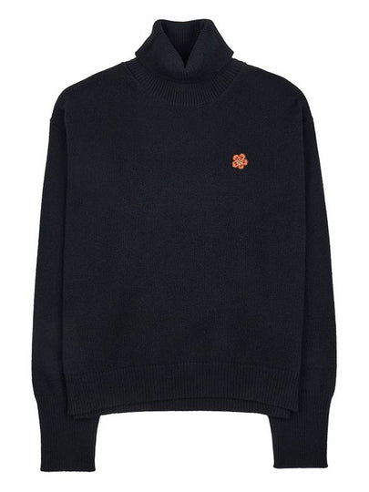 Boke Flower Wool Turtleneck Black - KENZO - BALAAN 2