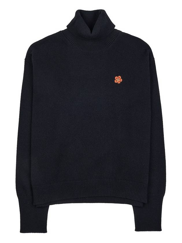 Boke Flower Wool Turtleneck Black - KENZO - BALAAN 11