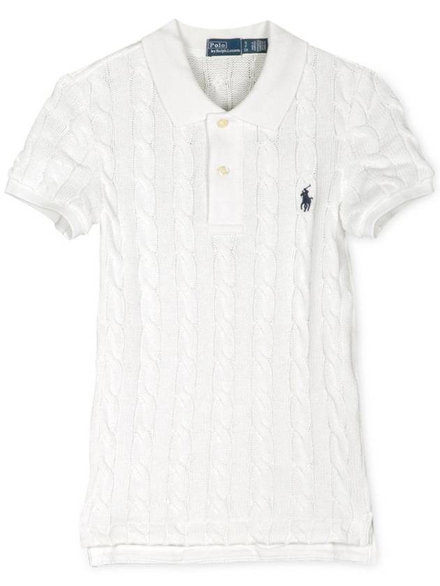 Polo women s pony logo embroidery white short sleeve t shirt 211943010 001 - RALPH LAUREN - BALAAN 3