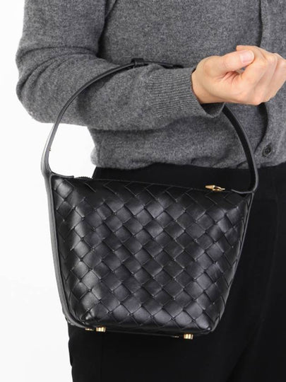 Candy Wallace Intrecciato Tote Bag Black - BOTTEGA VENETA - BALAAN 2