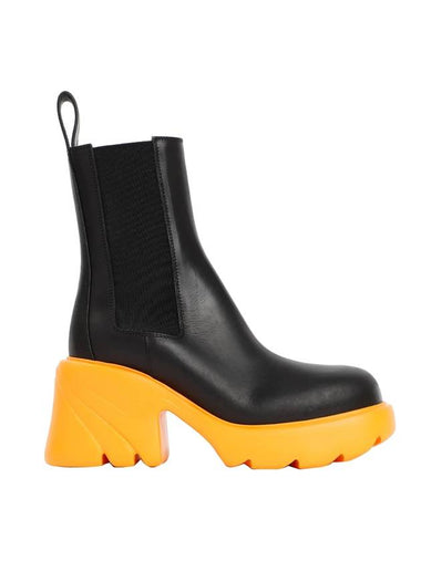 Veneta Flash Calfskin Chelsea Boots Tangerine Black - BOTTEGA VENETA - BALAAN 1