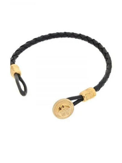 Medusa Biggie Leather Bracelet Black - VERSACE - BALAAN 2