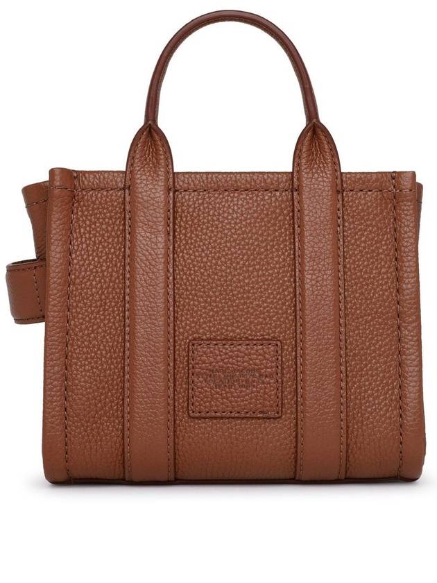 Mini Micro Leather Tote Bag Brown - MARC JACOBS - BALAAN 3