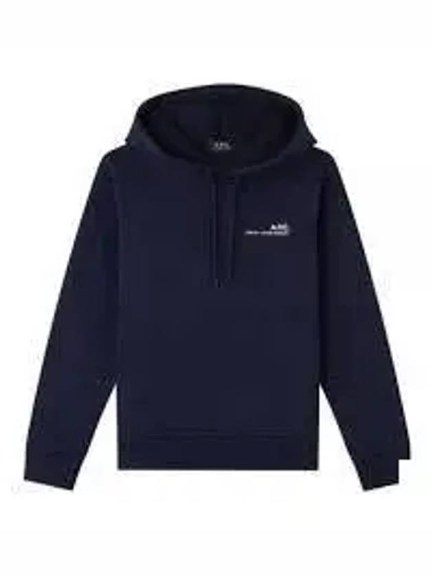 Women's Item Logo Print Hoodie Navy - A.P.C. - BALAAN 2