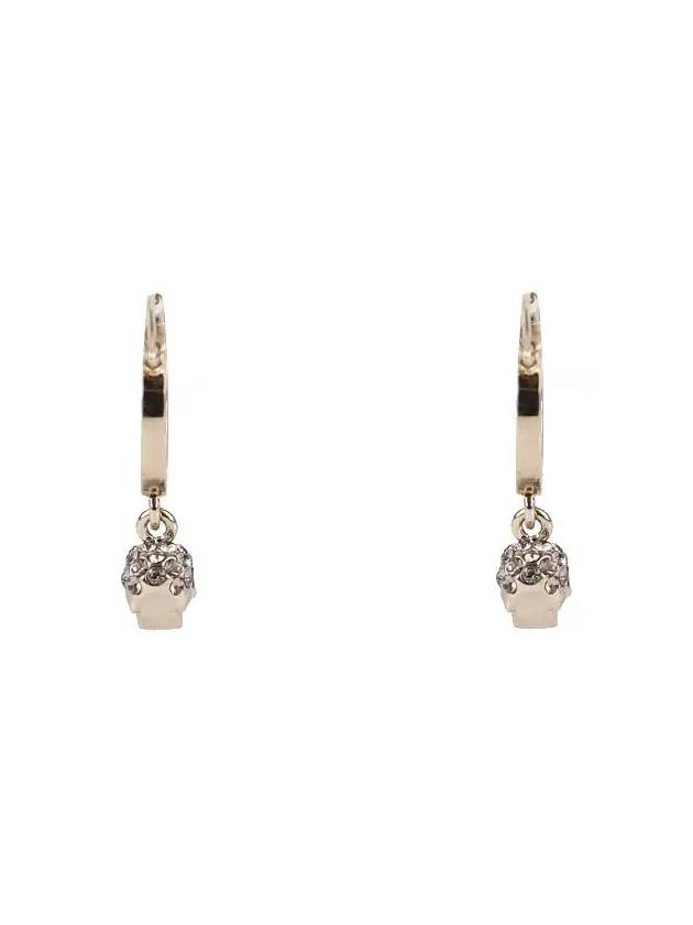 Skull Mini Creole Hoop Earrings Gold - ALEXANDER MCQUEEN - BALAAN 5