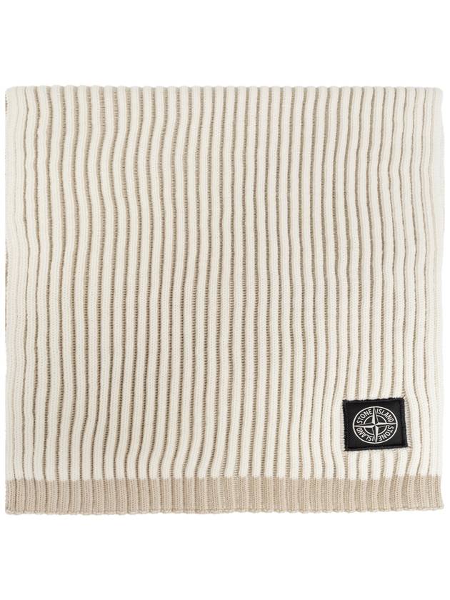 Logo Rib Scarf Beige - STONE ISLAND - BALAAN 2