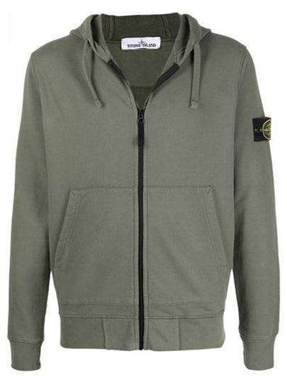 Wappen Patch Cotton Zip Up Hoodie Sage Green - STONE ISLAND - BALAAN 2