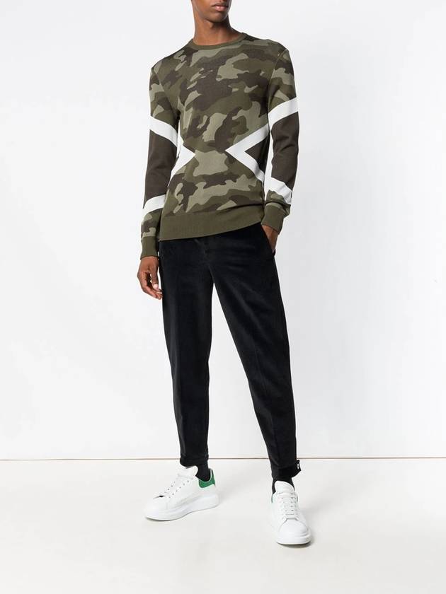 geometric camo pattern knit top khaki - NEIL BARRETT - BALAAN 7