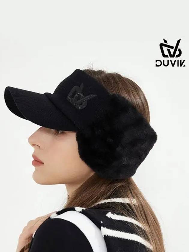 knitted fur sun visor DC4WAP001GY - DUVIK - BALAAN 4