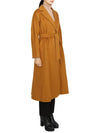 Prater Belted Virgin Wool Single Coat Orange - MAX MARA - BALAAN 5