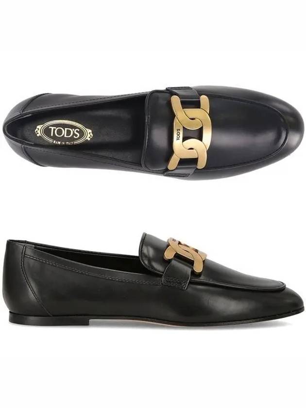 Kate Metal Logo Leather Loafers Black - TOD'S - BALAAN 2