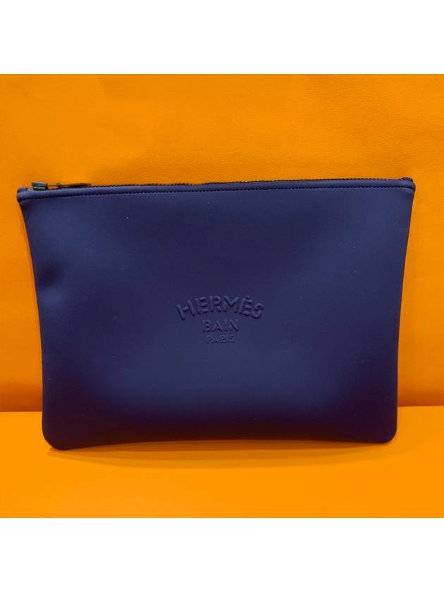 Neovein Flat Case Water Repellent Material Blue Medium - HERMES - BALAAN 2