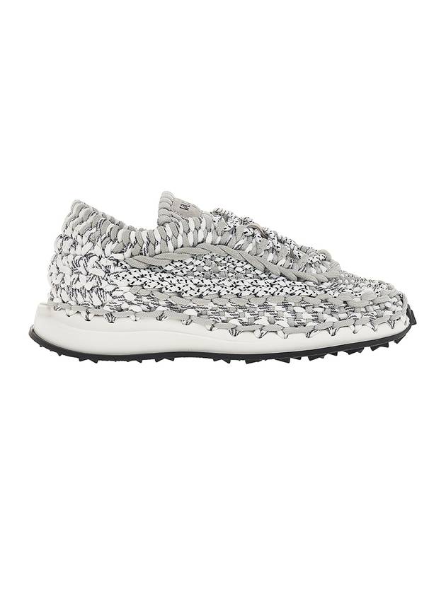 Crochet Low Top Sneakers Silver - VALENTINO - BALAAN 1