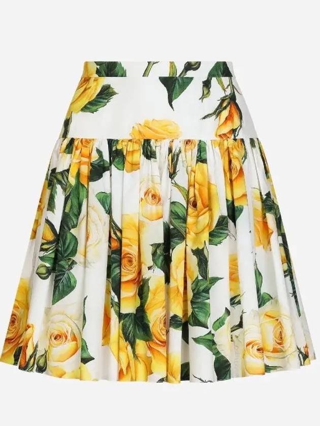 Floral Motif Pleated Skirt Yellow - DOLCE&GABBANA - BALAAN 2